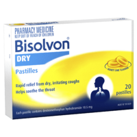 Bisolvon Dry Honey Lime Flavour Pastilles 20 Pack (S2)
