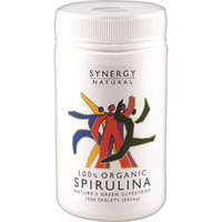Synergy Natural Organic Spirulina 500mg 1000 Tablets