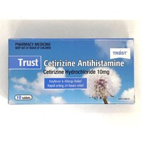 Trust Cetirizine 10mg 10 Tablets (S2)