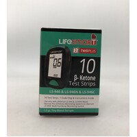 LifeSmart 2TwoPlus Ketone Test Strips (For LS-946) 10  [Abbott Optium Neo Ketone Alternative]