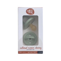 Cub & Bear Co Natural Rubber Dummy Round Teat Medium (3-6 Months) Sage Green Twin Pack