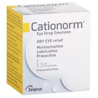 Cationorm Eye Drops Preservative Free 0.4ml 30 Pack
