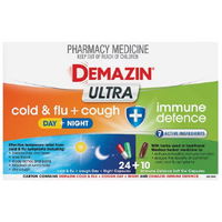 Demazin Ultra Cough Cold & Flu + Immune Defence 34 Capsules (S2)