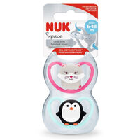 Nuk Space Soother 6-18 Months 2 Pack - Assorted