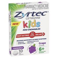 Zyrtec Kids Chewable Grape 5mg 10 Pack (S2)