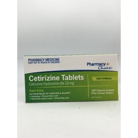 Pharmacy Choice Cetirizine Hayfever and Allergy Relief 100 Tablets (S2)
