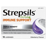 Strepsils Herbal Immune Support Elderberry 16 Lozenges