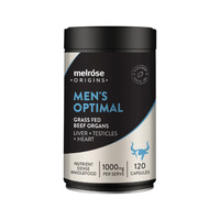 Melrose Origins Men's Optimal (Grass Fed Beef Organs 1000mg: Liver + Testicles + Heart) 120c