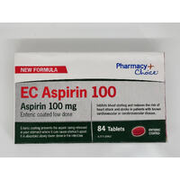 Pharmacy Choice EC Asprin 100mg 84 Tabs (S2)