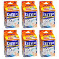 CLEAR WIPE Lens Cleaner 20 Pack Quick Drying Pre-Moistened Wipes [Bulk Buy 6 Units]