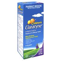Claratyne Children's Hayfever & Allergy Relief Grape Syrup 120mL (S2)
