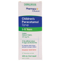 Pharmacy Choice Childrens Paracetamol Oral Liquid 1-5 Years 200ml (S2)