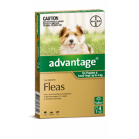 Advantage Flea Treatment For Puppies and Small Dogs Under 4kg 4 Pack (S5)