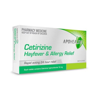 ApoHealth Cetirizine Hayfever Allergy 10mg 10 Tablets (S2)