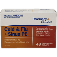 Pharmacy Choice Cold & Flu PE 48 Tablets (S2)