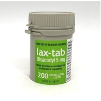 Lax-Tab Bisacodyl BP 5mg 200 Tablets