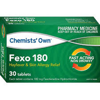 Chemists' Own Fexo 180 30 Tablets  (Telfast 180mg GENERIC) (S2)