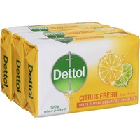 Dettol Citrus Bar Soap 100g 3 Pack