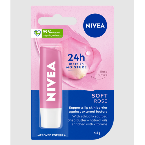 Nivea Lip Balm Soft Rose 4.8g