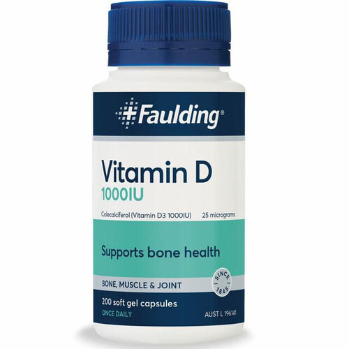 Faulding Remedies Vitamin D 1000IU | 200 Soft Gel Capsules
