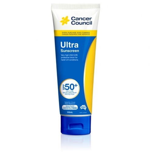 Cancer Council Ultra Sunscreen SPF 50+ 110mL | 4 Hours Water Resistant
