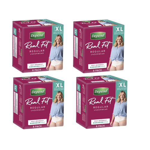 Depend Real-Fit for Women Underwear Extra Large 8 pack [Bulk Buy 4 Units]