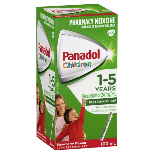 Panadol Children's 1-5 Years Strawberry Flavour 100mL (S2)