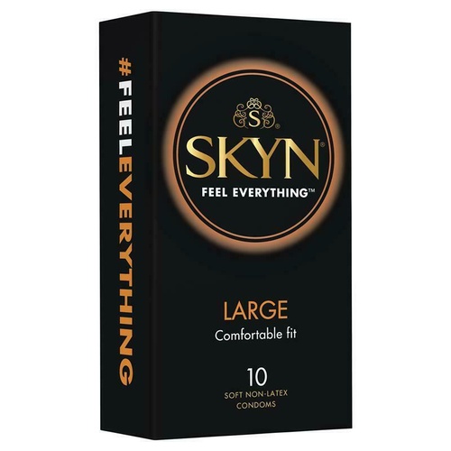 Skyn Large Condoms Comfortable Fit | Soft Non Latex 10 Condoms