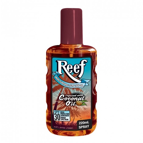 Reef Moisturising Sun Tan Oil With Coconut Oil SPF30 220mL Spray