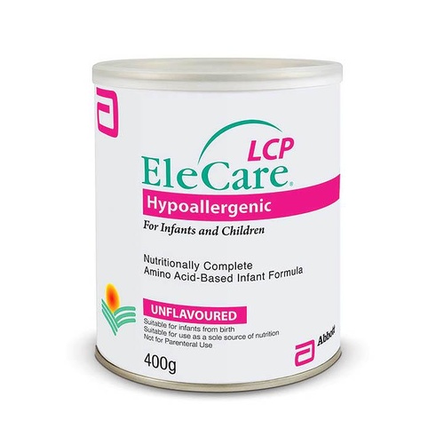 EleCare Hypoallergenic LCP Unflavoured Formula 400g Infants and Children