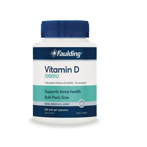 Faulding Remedies Vitamin D 1000IU | 500 Soft Gel Capsules