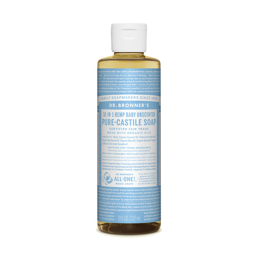Dr. Bronner's Pure-Castile Soap Liquid (18-In-1 Hemp) Baby Unscented 237mL