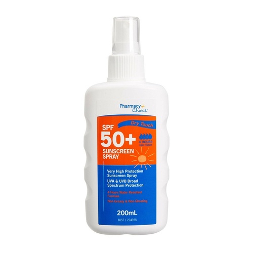 Pharmacy Choice Dry Touch SPF 50+ Sunscreen Spray 200mL