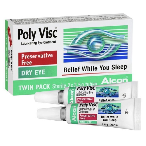 Poly Visc Lubricating Eye Ointment 2 x 3.5g Twin Pack