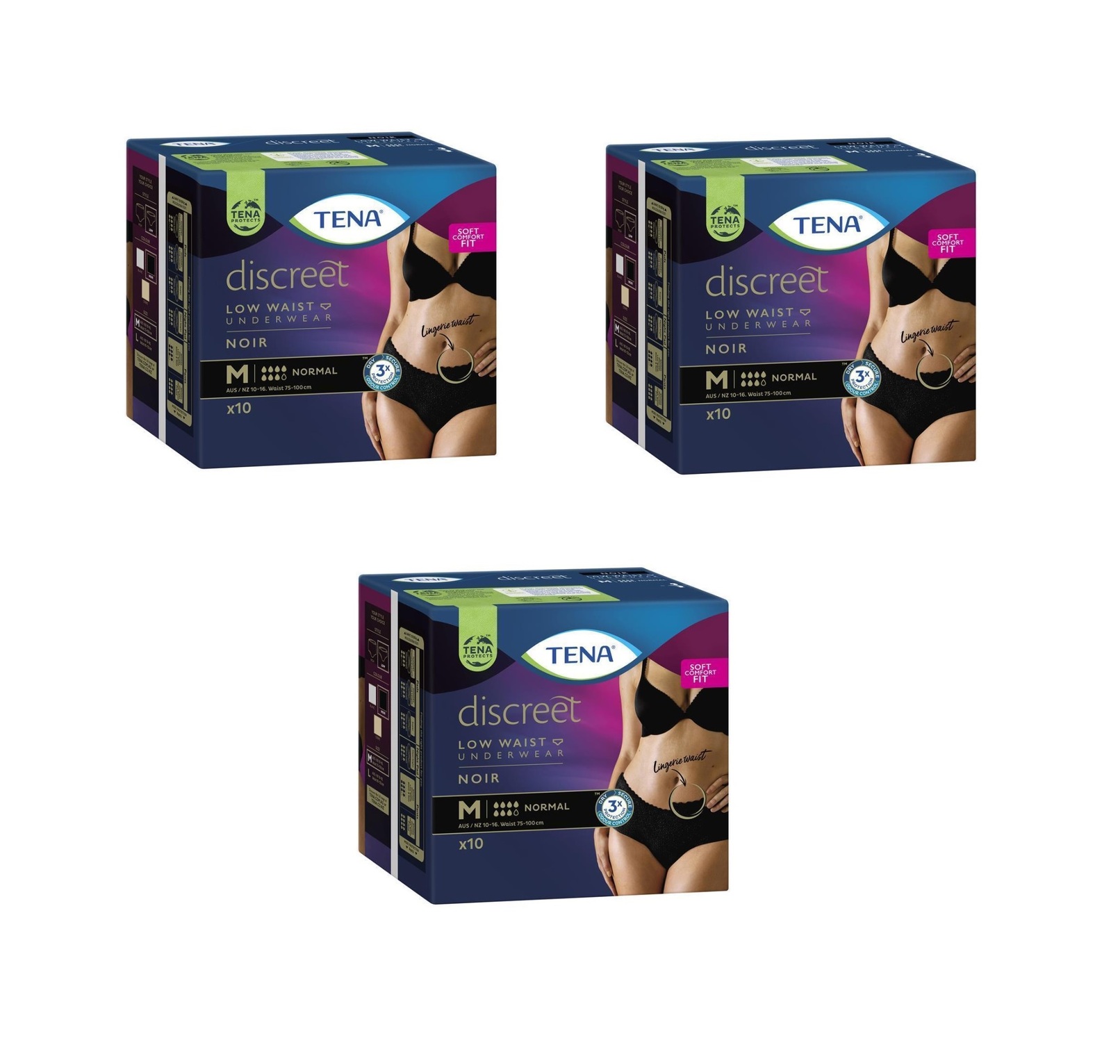 Stylish Black Underwear Maximum Absorbency, Medium-Large, 18 units – Tena :  Incontinence