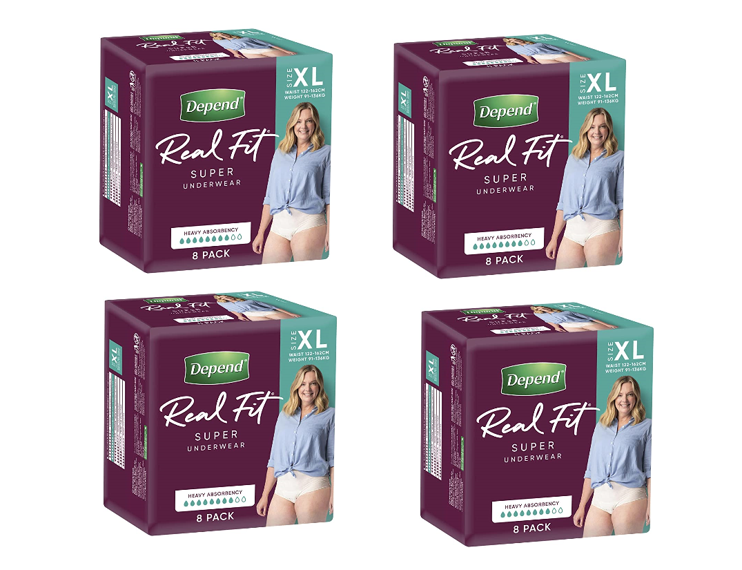 Depend Real Fit Underwear Women Super Extra Large 8 Pack [Bulk Buy 4 Units]
