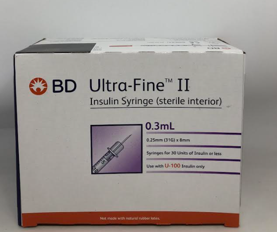 Ultra Fine Ii Insulin 0 3ml 0 25mm 31g X 8mm 100 Pack