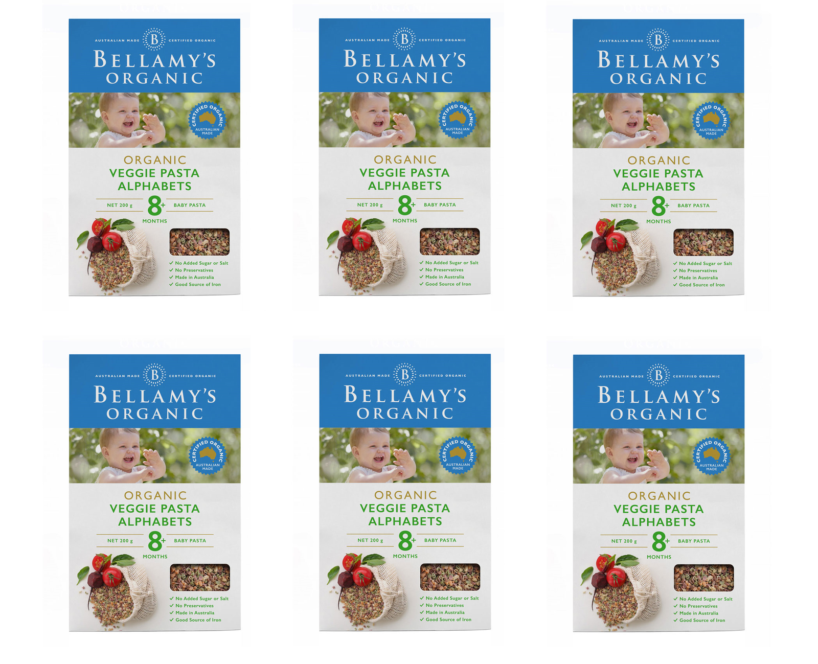 bellamy's organic vegie pasta alphabets