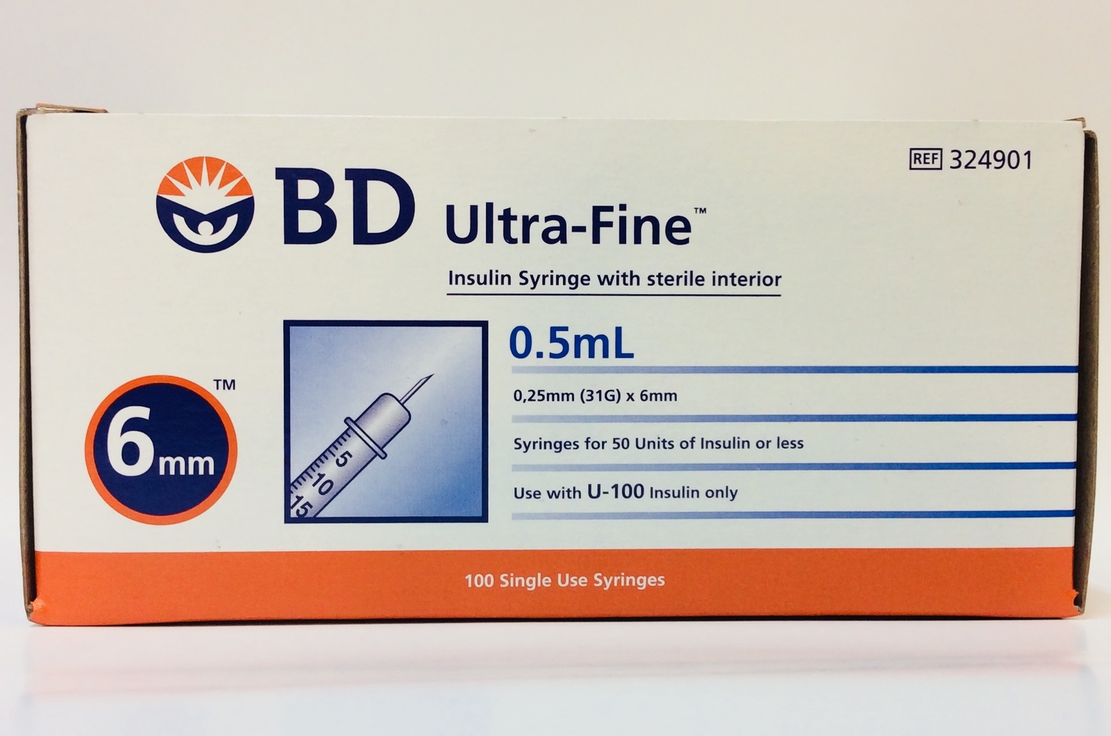 Ultra Fine Insulin Syringes 0 5 Ml 0 25 Mm 31g X 6mm 100 Pack