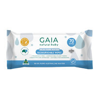 Gaia Natural Baby Water Bio Wipes 70Pk