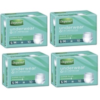 Depend Incontinence Underwear Unisex Super Plus Small/Medium 10 Pack [4 Units] 