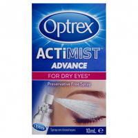 Optrex Actimist Advance Preservative Free Dry Eyes Eye Spray 10ml