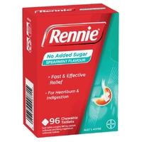 Rennie No Added Sugar Spearmint 96 Tablets