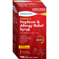 Chemists' Own Children's Hayfever Relief Syrup 100ml (S2)