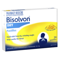 Bisolvon Dry Honey Lime Flavour Pastilles 20 Pack (S2)
