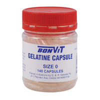 Bonvit Empty Gelatine Capsules Size '0' 140 Capsules