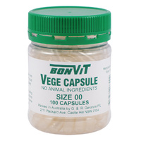 Bonvit Empty Vege Capsules Size '00' 100 Capsules