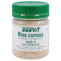 Bonvit Empty Vege Capsules Size '0' 140 Capsules