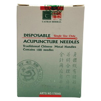 Cathay Herbal Acupuncture Cloud & Dragon Disposable Needles 0.16 x 13mm (with guide tube) 100 Pack