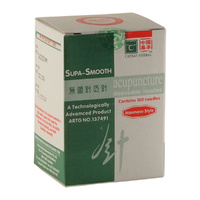 Cathay Herbal Acupuncture Supa-Smooth Disposable Needles 0.22 x 30mm (with guide tube) 100 Pack